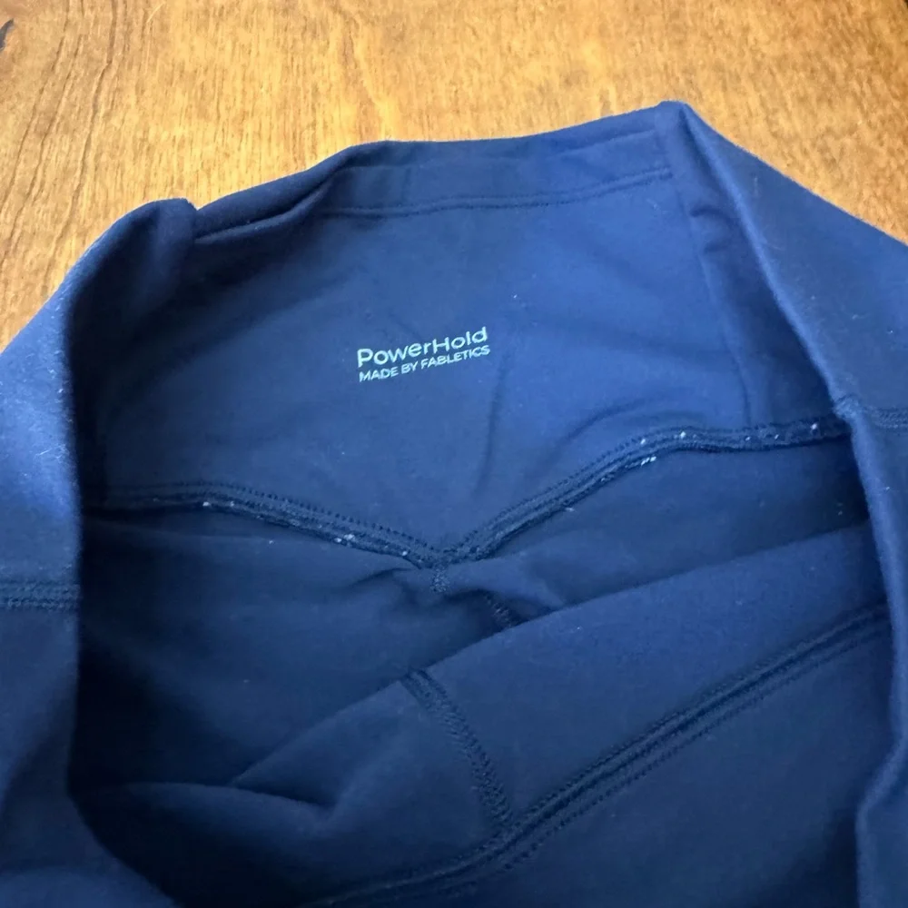Fabletics Deep Blue and Black PowerHold Leggings - Picture 4 of 5